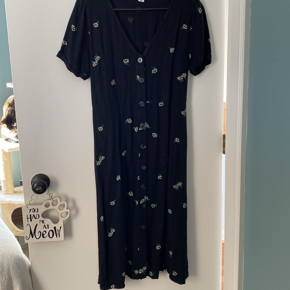 Floral Button-Down Linen Dress - Picture 2 of 2